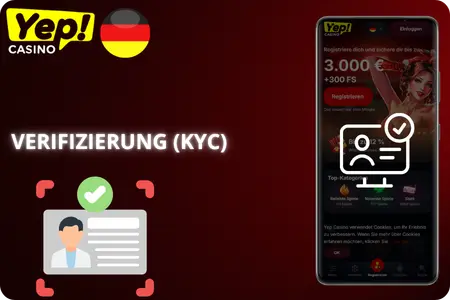 Schließen Sie die Verifizierung (KYC) ab, um den Zugriff über Yep Casino Login freizuschalten.